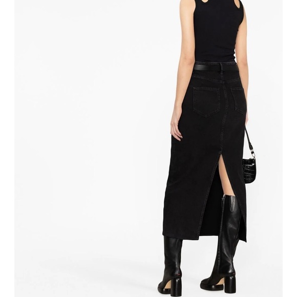 Maje black denim maxi skirt with a slit in the back - size 36 (S) - Picture 4 of 12